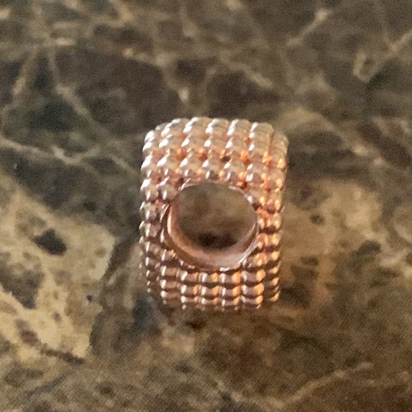 Authentic Pandora 14k Rose Gold Plated Beaded Open Heart Charm ALE MET New WOT - Picture 4 of 7